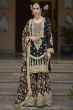 Black Multi Print Silk Embroidered Sharara Suit
