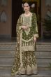 Heena Green Multi Print Silk Embroidered Sharara Suit