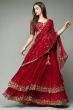 Cherry Red Heavy Sequins Georgette Lehenga