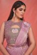 Lilac Sequins Satin Saree