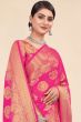 Hot Pink Saree in Pure Viscose