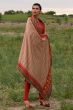 Deep Red Muslin Silk Digital Printed Salwar Kameez Set
