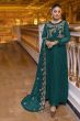Pine Green Sequin Embroidered Chiffon Silk Anarkali Suit
