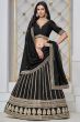 Black Embroidered Silk Lehenga
