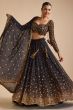 Black Heavy Sequins Georgette Lehenga
