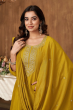 Yellow Silk Embroidered Anarkali Suit Set