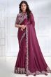 Wild Berry Sequence Embroidered Satin Silk Saree