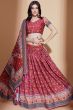 Rani Pink Chinon Lehenga Choli With Embroidery And Digital Print Work