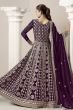 Purple Faux Georgette Embroidered Anarkali Suit
