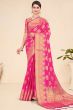 Hot Pink Saree in Pure Viscose