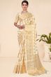 White Saree in Pure Viscose