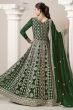 Green Faux Georgette Embroidered Anarkali Suit