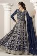 Blue Faux Georgette Embroidered Anarkali Suit