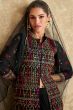 Black Georgette Heavy Embroidered Jacket Suit with Palazzo