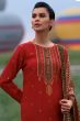 Deep Red Muslin Silk Digital Printed Salwar Kameez Set