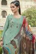 Green Kurta Pants Set With Mirror Work