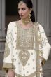 Ivory Multi Print Silk Embroidered Sharara Suit