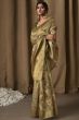 Greenish Gold Banarasi Tissue Jacquard Saree