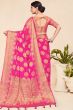Hot Pink Saree in Pure Viscose