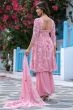 Blush Pink Georgette Silk Embroidered Sharara Suit