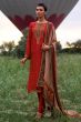 Deep Red Muslin Silk Digital Printed Salwar Kameez Set