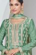 Teal Green Embroidered Silk Sharara Suit