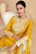 Yellow Embroidered Silk Sharara Suit