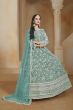 Mint Green Net Heavy Embroidered Anarkali Suit