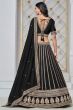 Black Embroidered Silk Lehenga
