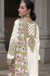 Ivory Multi Print Silk Embroidered Sharara Suit