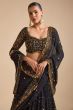 Black Heavy Sequins Georgette Lehenga