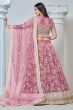 Pink Embroidered Net Lehenga