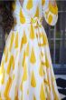 Yellow Printed Cotton Angrakha Suit