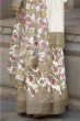 Ivory Multi Print Silk Embroidered Sharara Suit