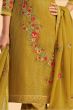 Yellow Georgette Embroidered suit set