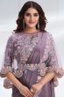 Lavender Embroidered Satin Saree