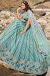 Sea Green Heavy Net Lehenga Choli With Mirror Work