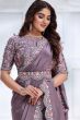 Lavender Embroidered Satin Saree