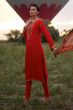 Deep Red Muslin Silk Digital Printed Salwar Kameez Set