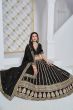 Black Embroidered Silk Lehenga
