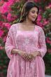 Blush Pink Georgette Silk Embroidered Sharara Suit
