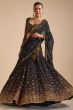 Black Heavy Sequins Georgette Lehenga
