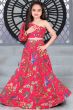 Pink Silk Printed Lehenga Set