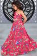 Pink Silk Printed Lehenga Set