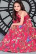 Pink Silk Printed Lehenga Set