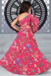 Pink Silk Printed Lehenga Set