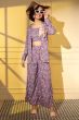 Purple Printed Crepe Co-ord Set