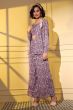 Purple Printed Crepe Co-ord Set