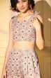 Beige Printed Crepe Co-ord Set
