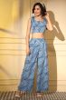 Blue Printed Crepe Co-ord Set